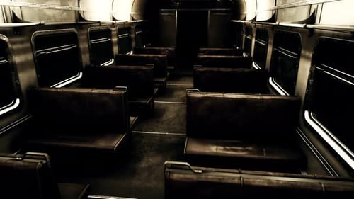 Intérieur de l'ancien train électrique soviétique