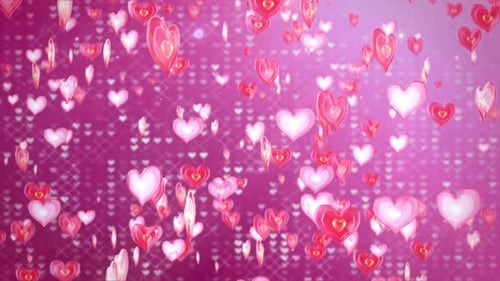 Romantic Falling Hearts Animated Background Loop