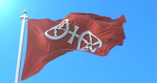 Realistic Waving Flag of Rhineland-Palatinate