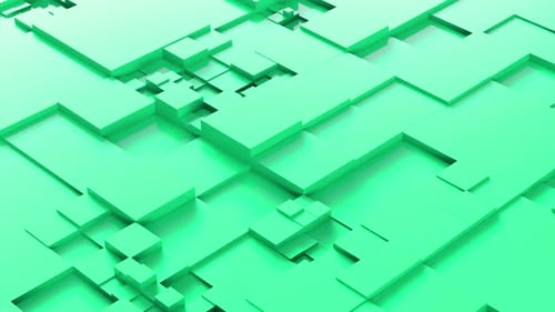 Abstract Cubic Hi-tech Background Green
