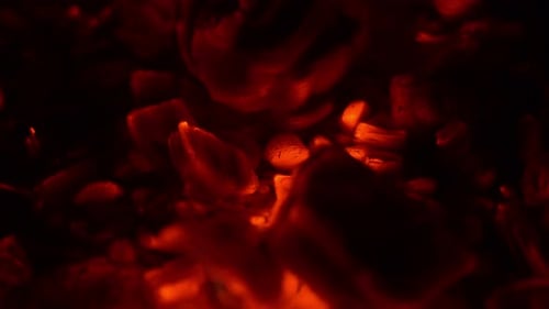 Burning coal