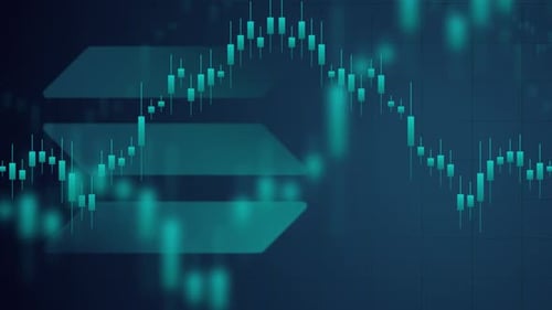 Solana Cryptocurrency Candlestick Chart Animation for Finance Backgrounds