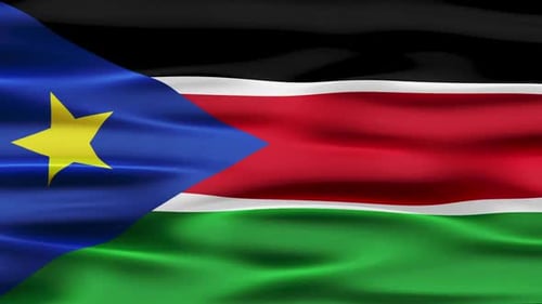 Realistic Waving South Sudan Flag Animation