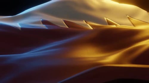 Realistic Waving Qatar Flag Animation