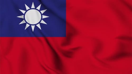 Realistic Waving Flag of Taiwan Loop Animation