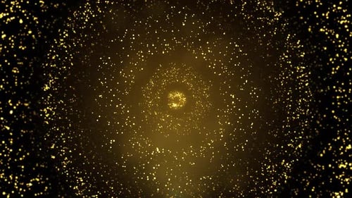 Golden Glitter Particles Loop Background for Awards and Celebrations