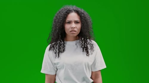 Green Screen Young Lady Greeting Somebody
