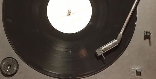 Vinyl Record Spinning on a Vintage Turntable