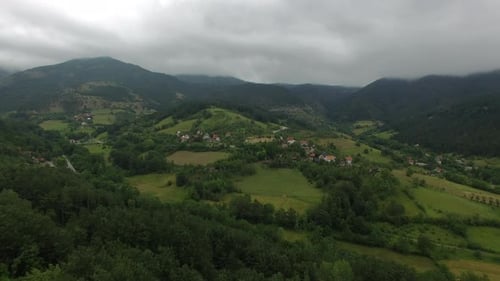 Aerial Landscape with Mountain Countryside in Serbia