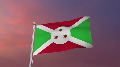 Realistic Waving Burundi Flag Animation for National Projects