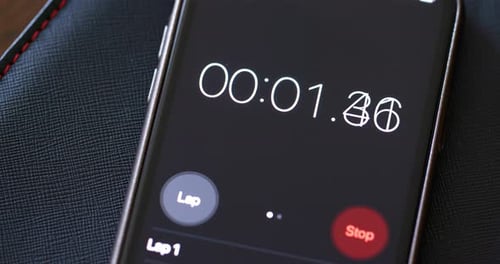 Stopwatch timer on cellphone for counting time