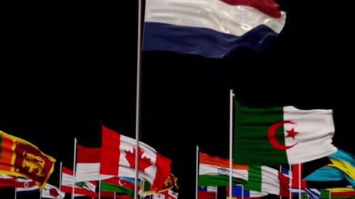 Netherlands Flag With World Flags In Alpha Channel