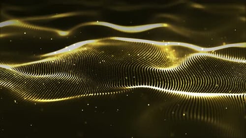 Abstract Golden Digital Wave Particle Background Animation