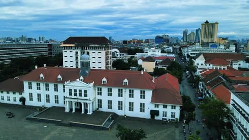 Aerial View. Fatahilah museum at Old City at Jakarta, Indonesia.