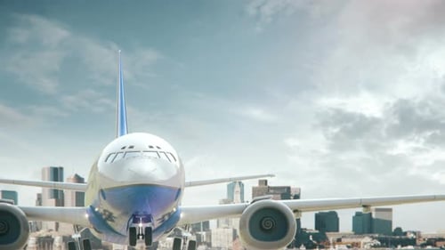 Airplane Take Off Boston Massachusetts Second Version