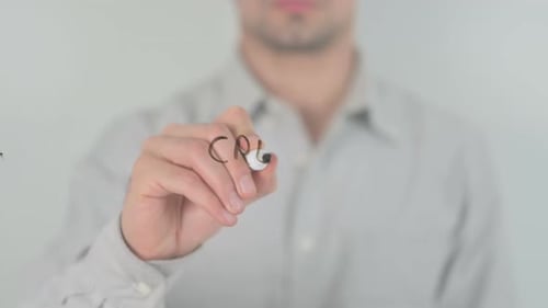 Creative Work Writing on Screen with Hand