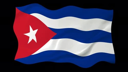 Realistic Waving Cuban Flag Motion Graphics Loop