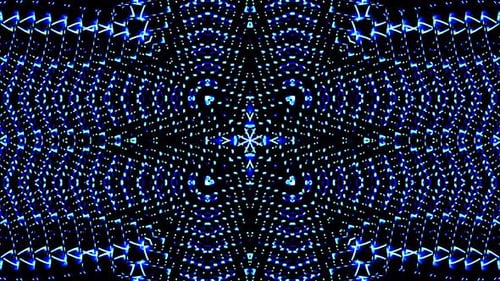 Symmetrical Blue Glowing Abstract Digital Loop Background