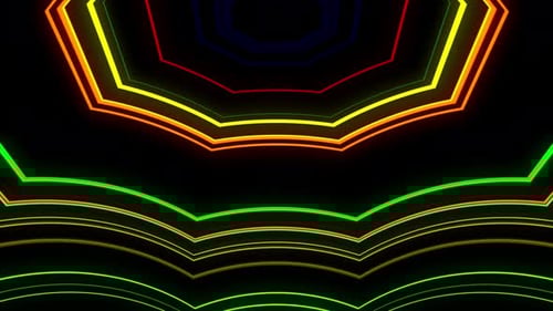 Abstract Multicolor Light Blinking 4K 08