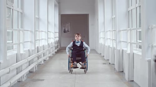 Handicap Boy Feeling Lonely in School