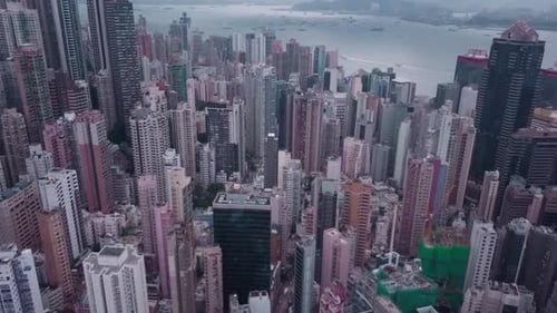 Hong Kong Aerial View of City Centre in HK