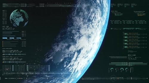 Pantalla frontal holográfica futurista de la Tierra 01