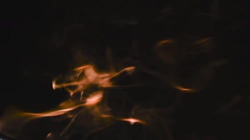 Vivid Orange Flames and Smoke on Black