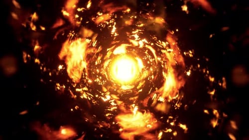 Dynamic Fiery Energy Tunnel Background