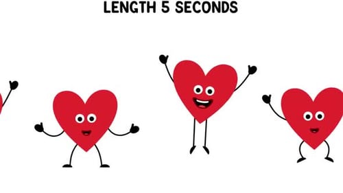 Personajes de Love Heart del Día de San Valentín