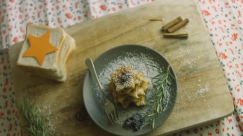 Holiday Toast with Rosemary Flat Lay