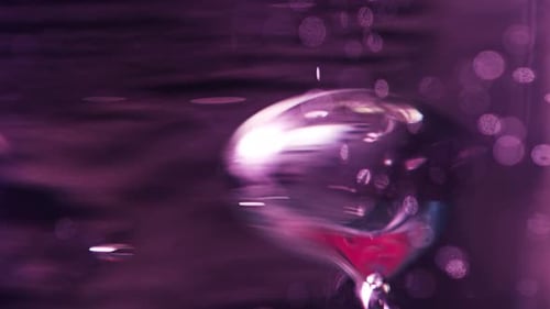 Abstract Purple Liquid with Bubbles Moving