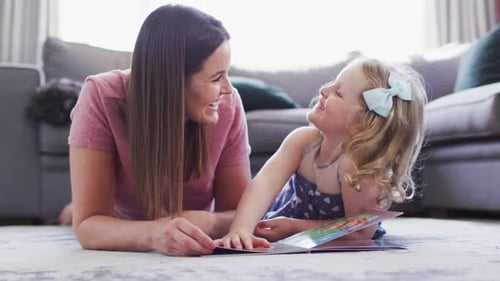 Mother and Child Reading a Book Together