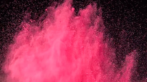 Bunte Pulverexplosion in Zeitlupe