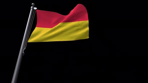 Realistic Waving Red and Yellow Striped Flag Animation