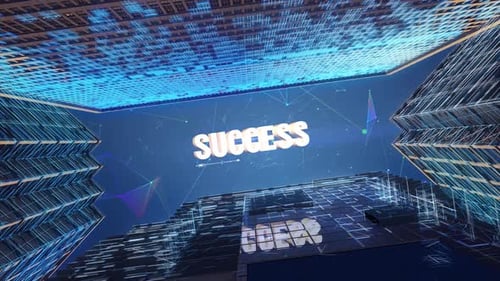 Digital Skyscrapers Business Word Success