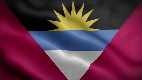 Antigua and Barbuda Flag Waving Seamless Loop