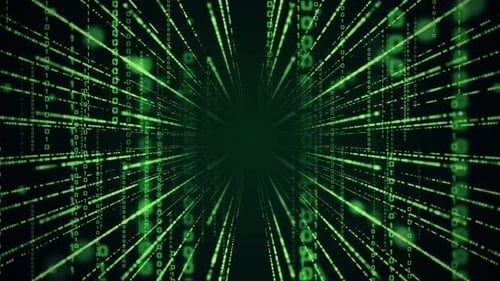 Matrix Hi Tech, Technologietunnel Digitale Linien, Big Data, Informationsfluss, futuristische Matrix.