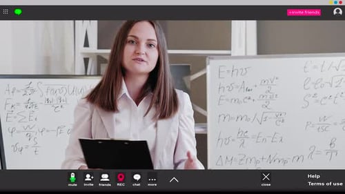 Female Teacher Giving Online Mathematics Lesson