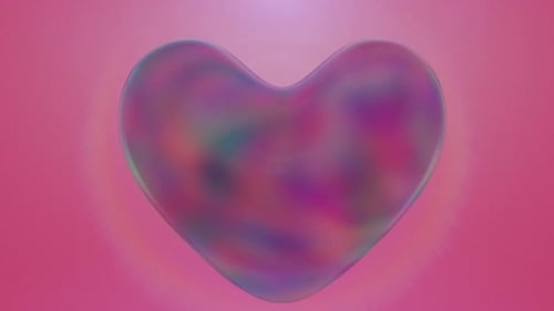 Iridescent Fluid Heart Rotating Animation
