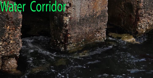 Waves Around Old Concrete Support Columns