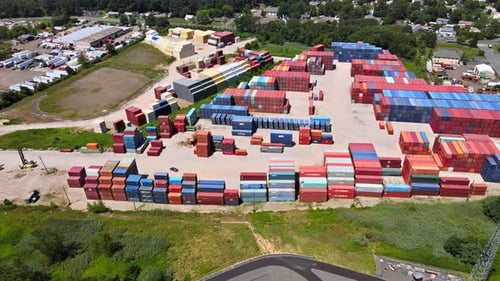 Luftbild: Ladung von Geschäftslogistik, Transport, Fracht