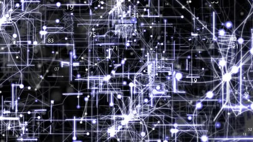 Fly through abstract 3D rendering of a scientific technology