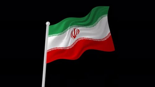 Waving Iran Flag Loop for National Identity and Corporate Projects