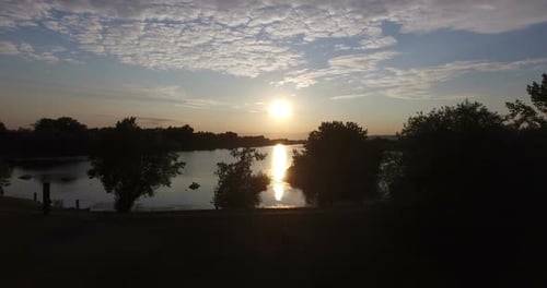 Sonnenuntergang am Jarun-See
