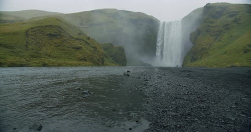 Most Famous and Beautiful Skogafoss Waterfall in Iceland