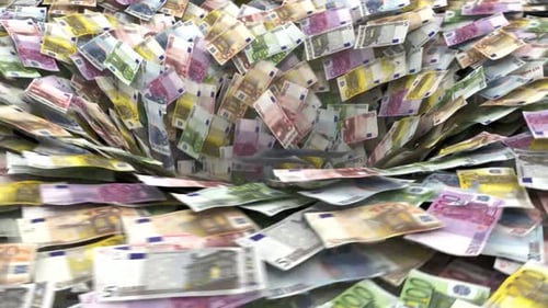 Euro Banknotes Swirling into a Financial Vortex Animation