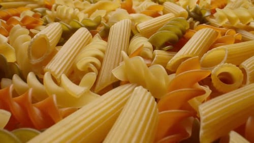Close-up of Colorful Uncooked Pasta Variety