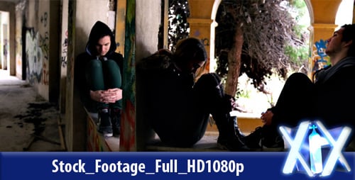 Hooded Youth in Derelict Urban Setting