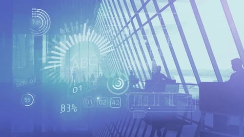 Tableau de données abstraites sur le fond d'un bureau moderne HD