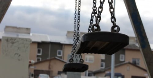 Empty Swingset in a Suburban Neighborhood